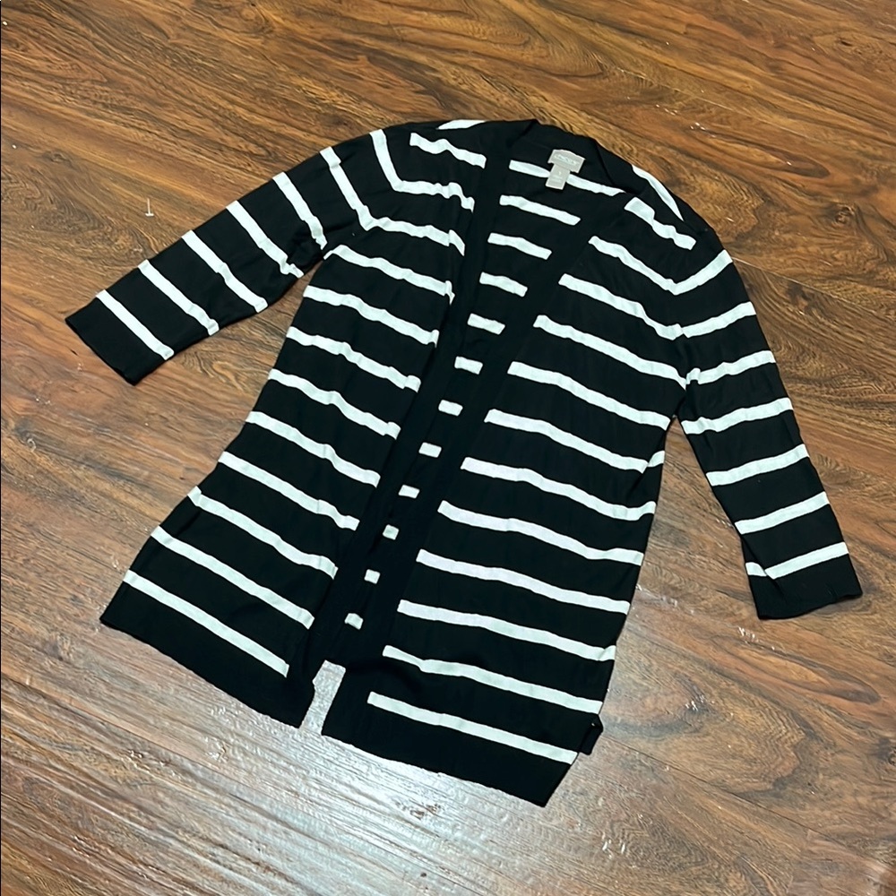 Chico’s Striped Colorblock Cardigan SZ 1 (Medium)